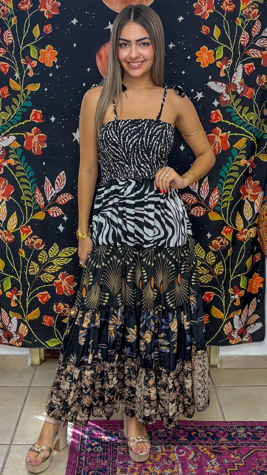 Bella Patchwork Maxi Dress