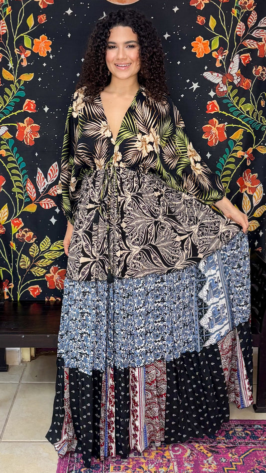 Nelly Patchwork Maxi Dress
