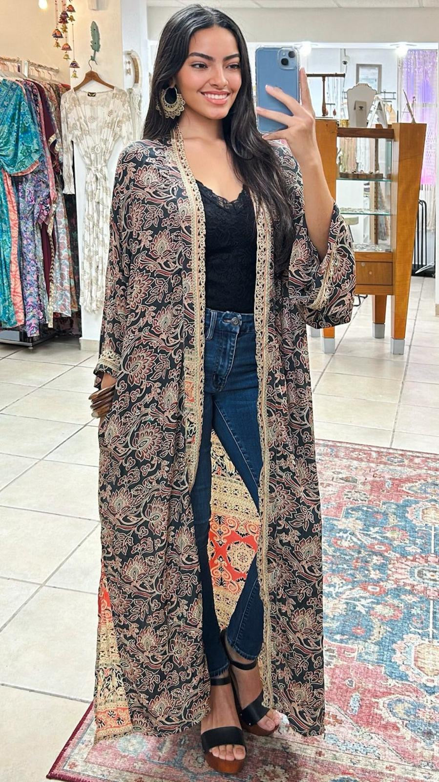 Boho Long Kimono