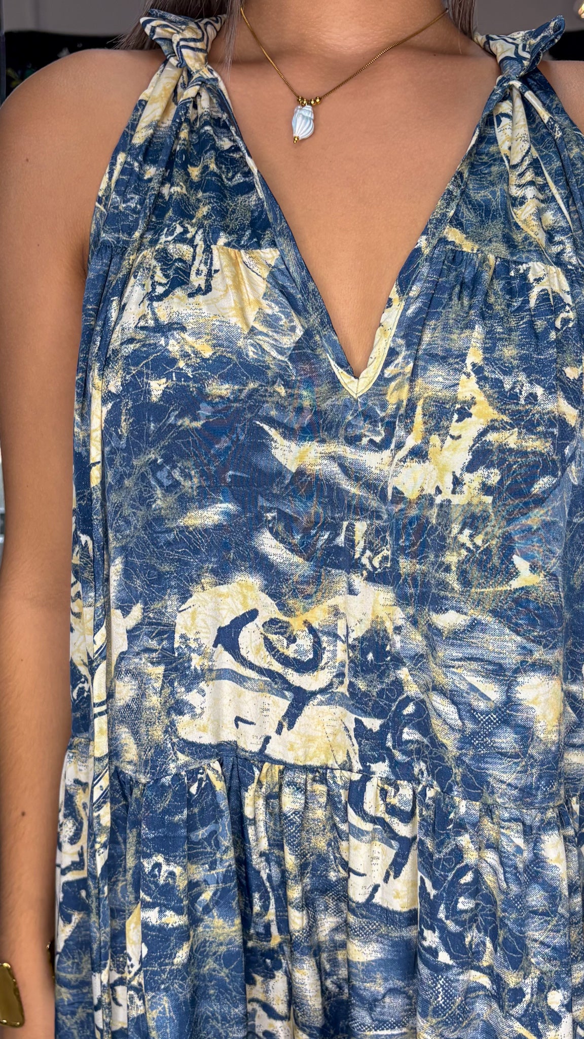Ruffle Neck Maxi Dress