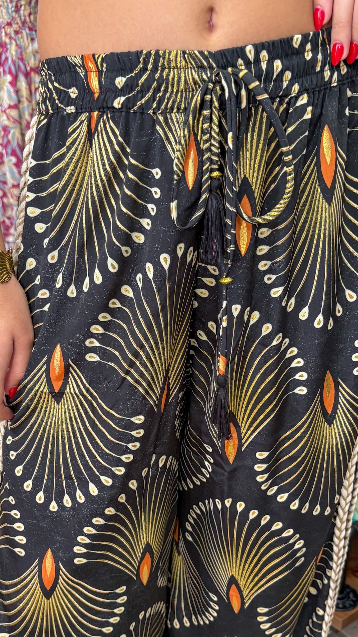 Boho Paisley Side-Slit Pants