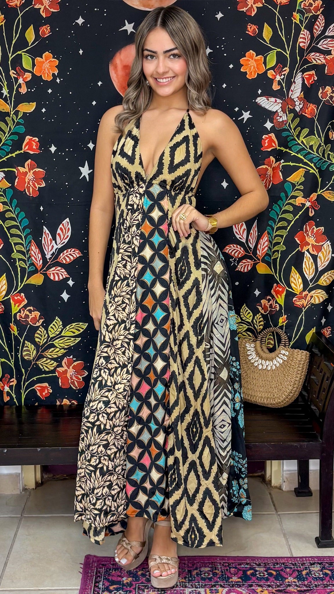 Boho Back Patchwork Dress