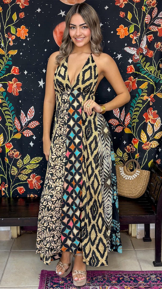 Boho Back Patchwork Dress