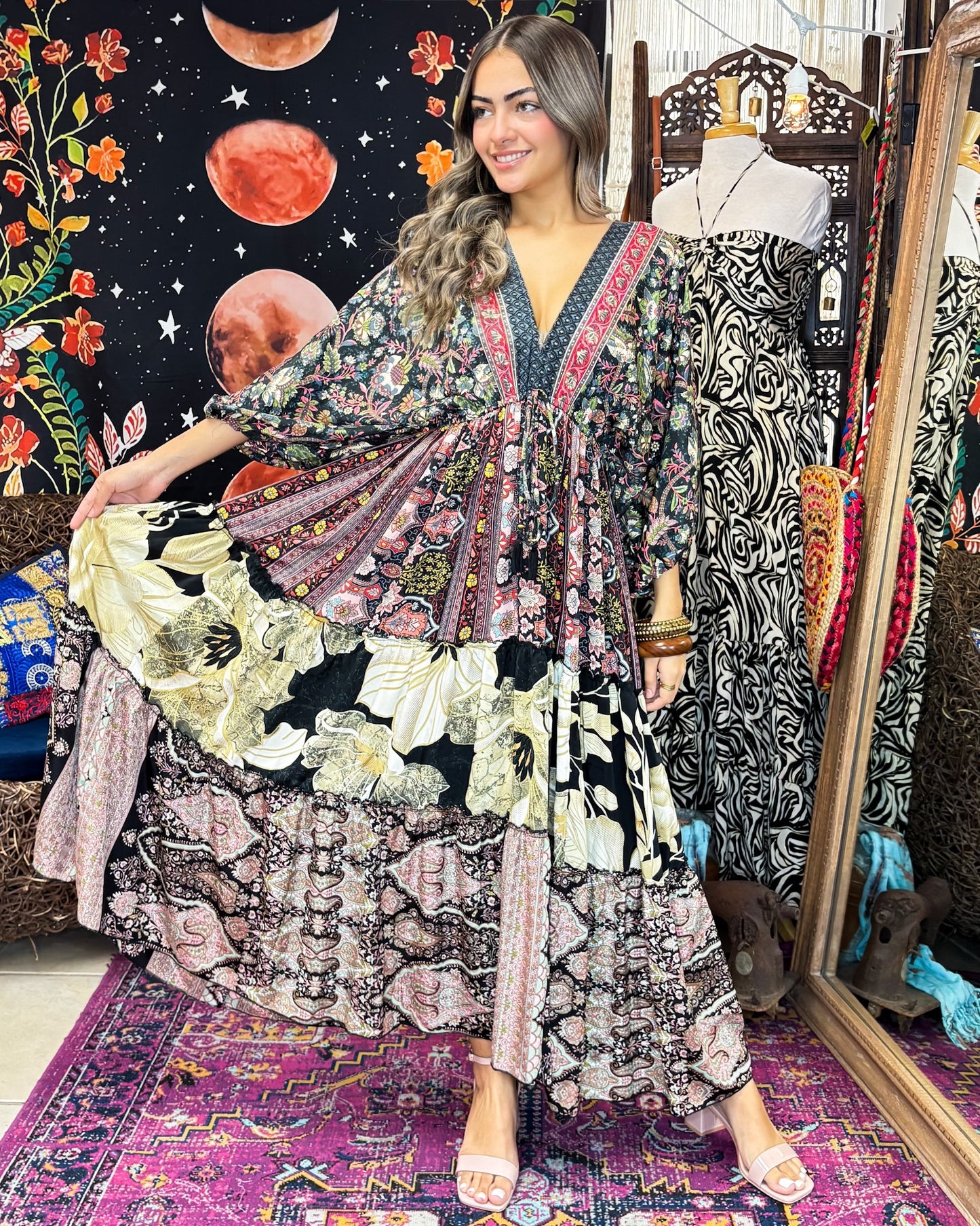 Nelly Patchwork Maxi Dress