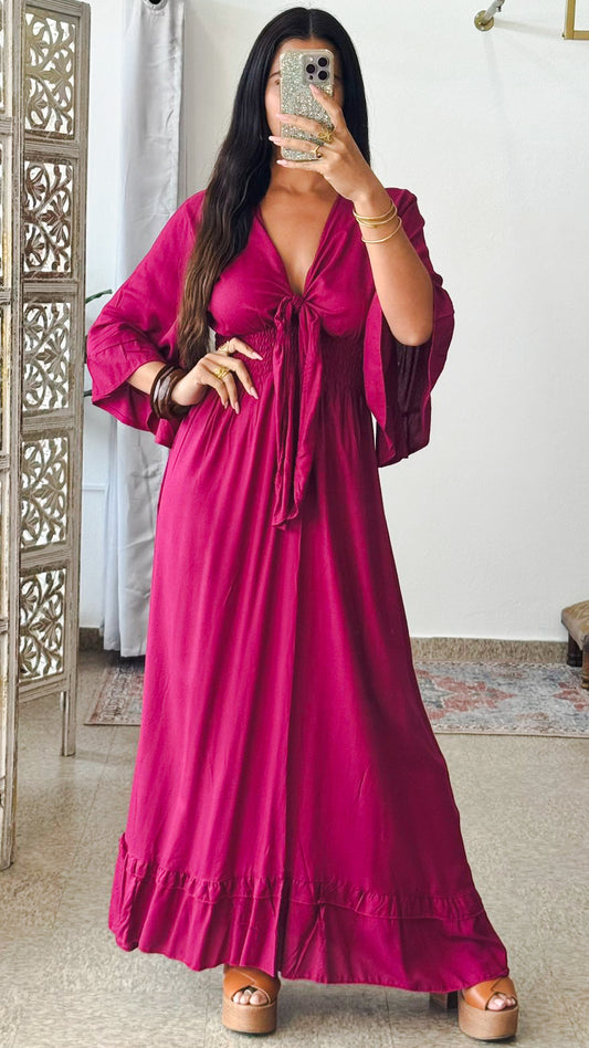 Nomad Maxi  Dress-Magenta