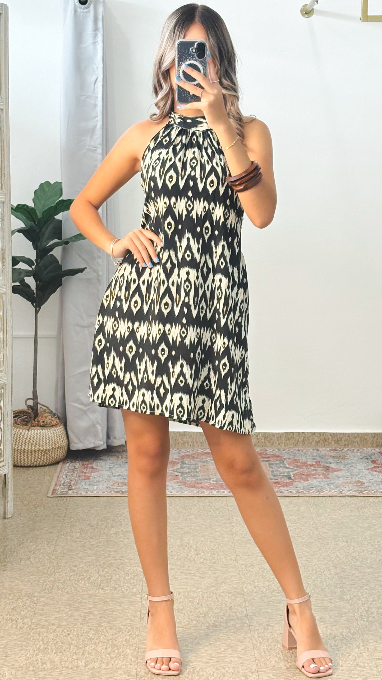 Nina Short Dress-Black