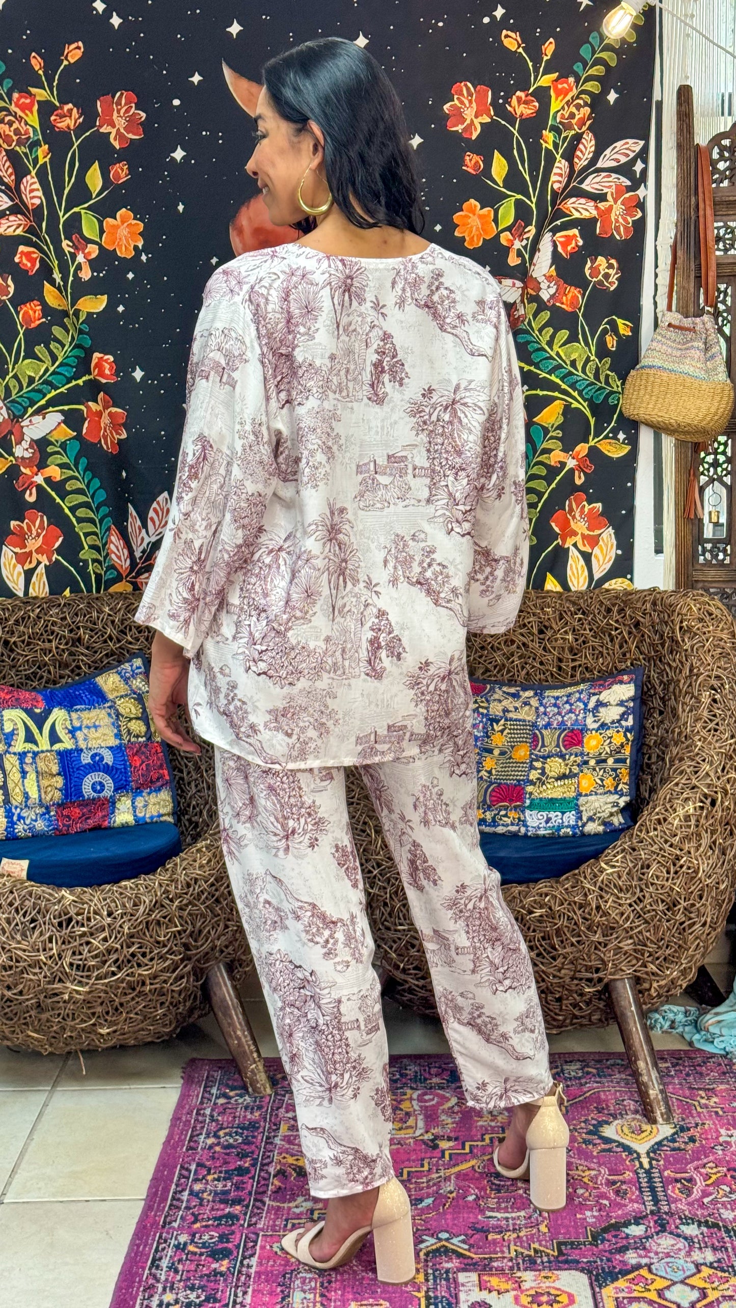 Aroah Kimono- Burgundy