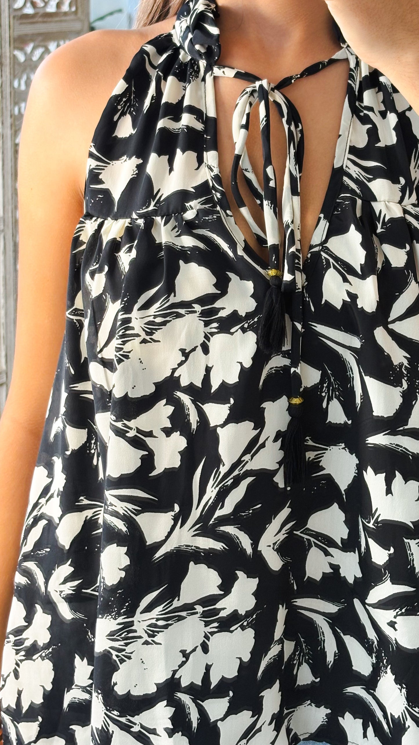 Ruffle Neck Top