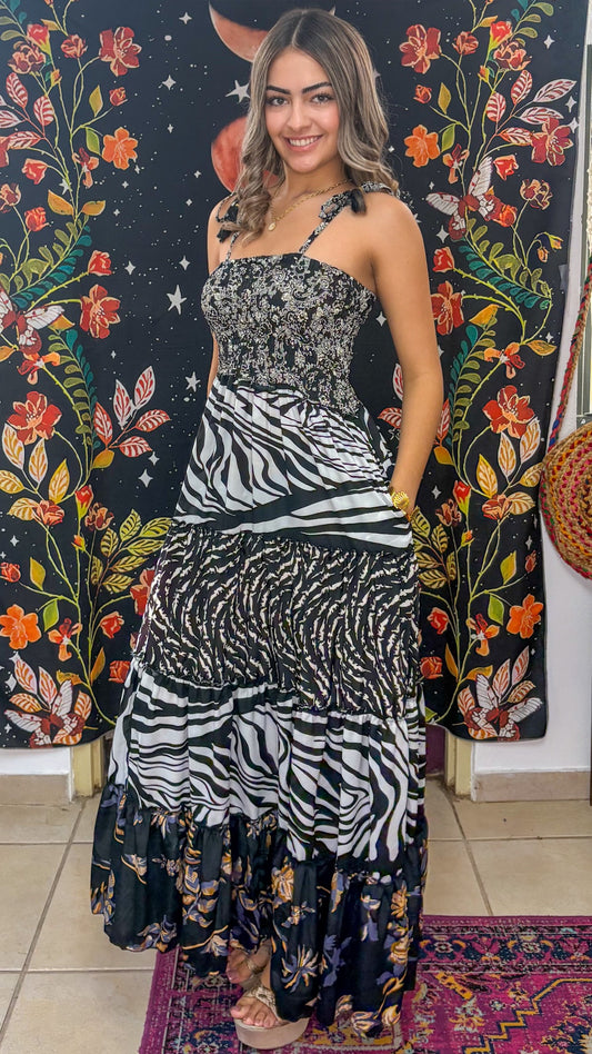 Bella Patchwork Maxi Dress