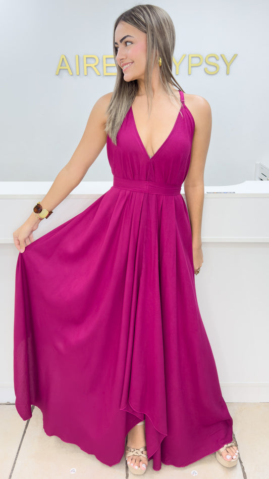 Beach Love Maxi Dress-Magenta