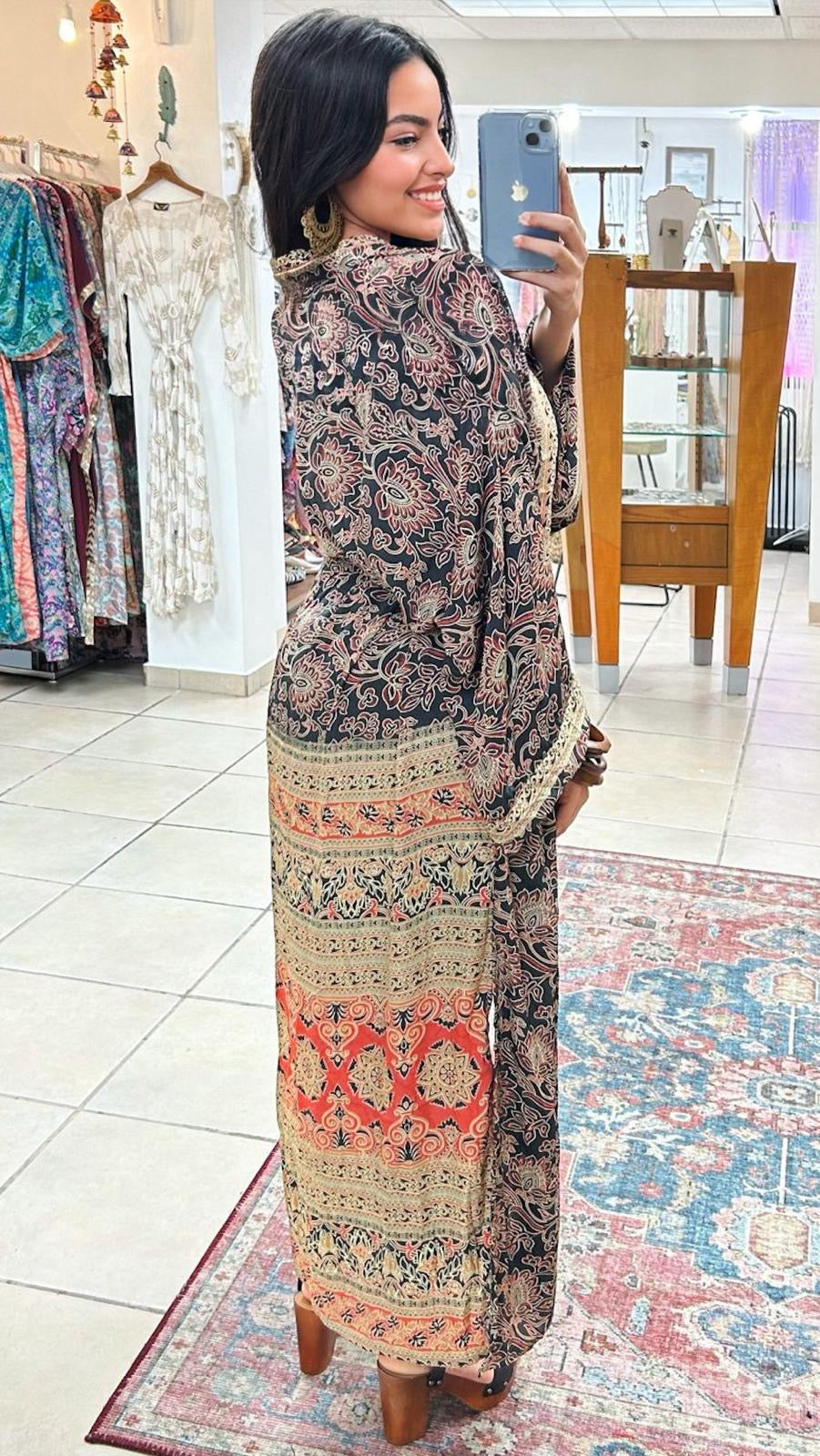 Boho Long Kimono