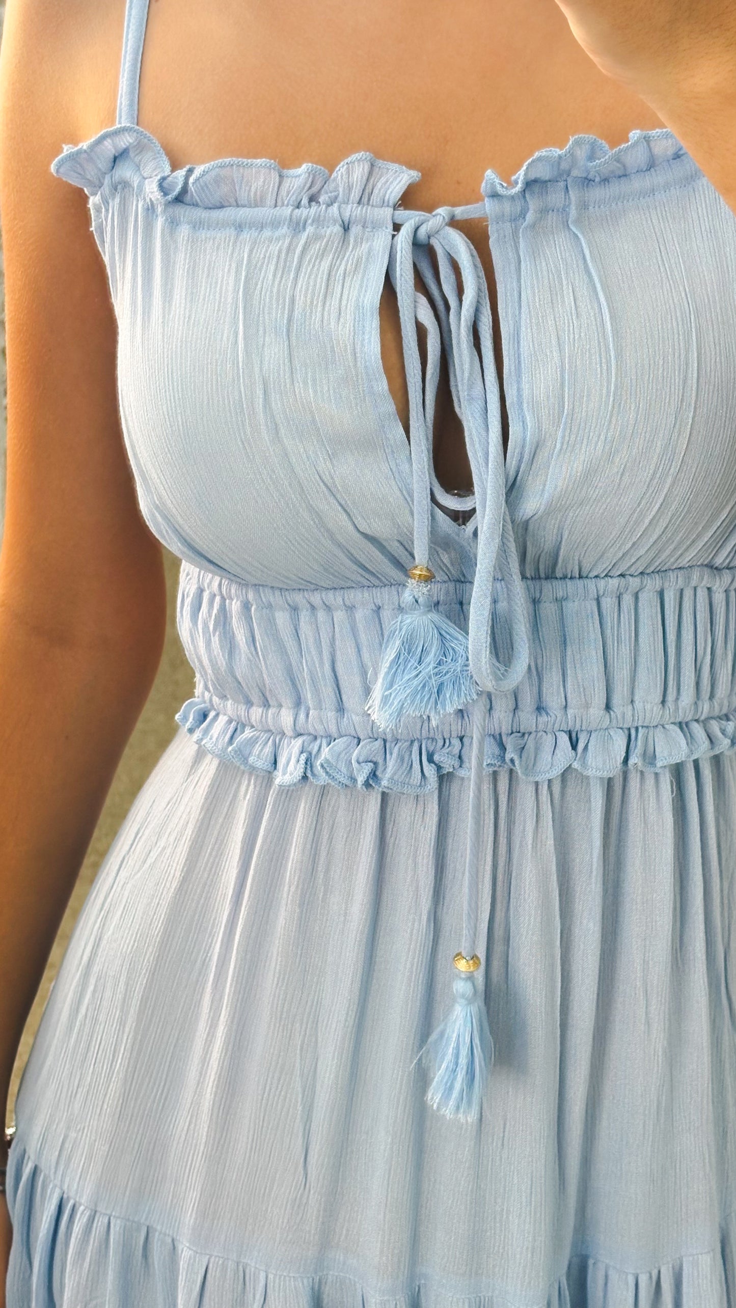 Aria Short Dress-Baby Blue
