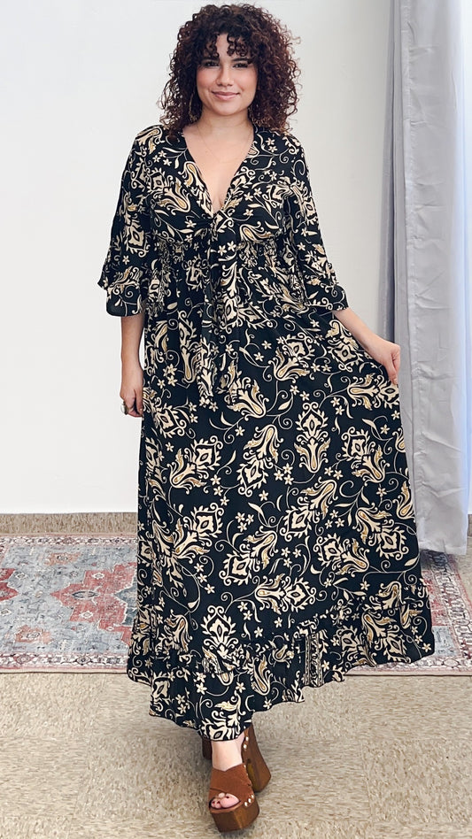 Damage Nomad Maxi  Dress-Black