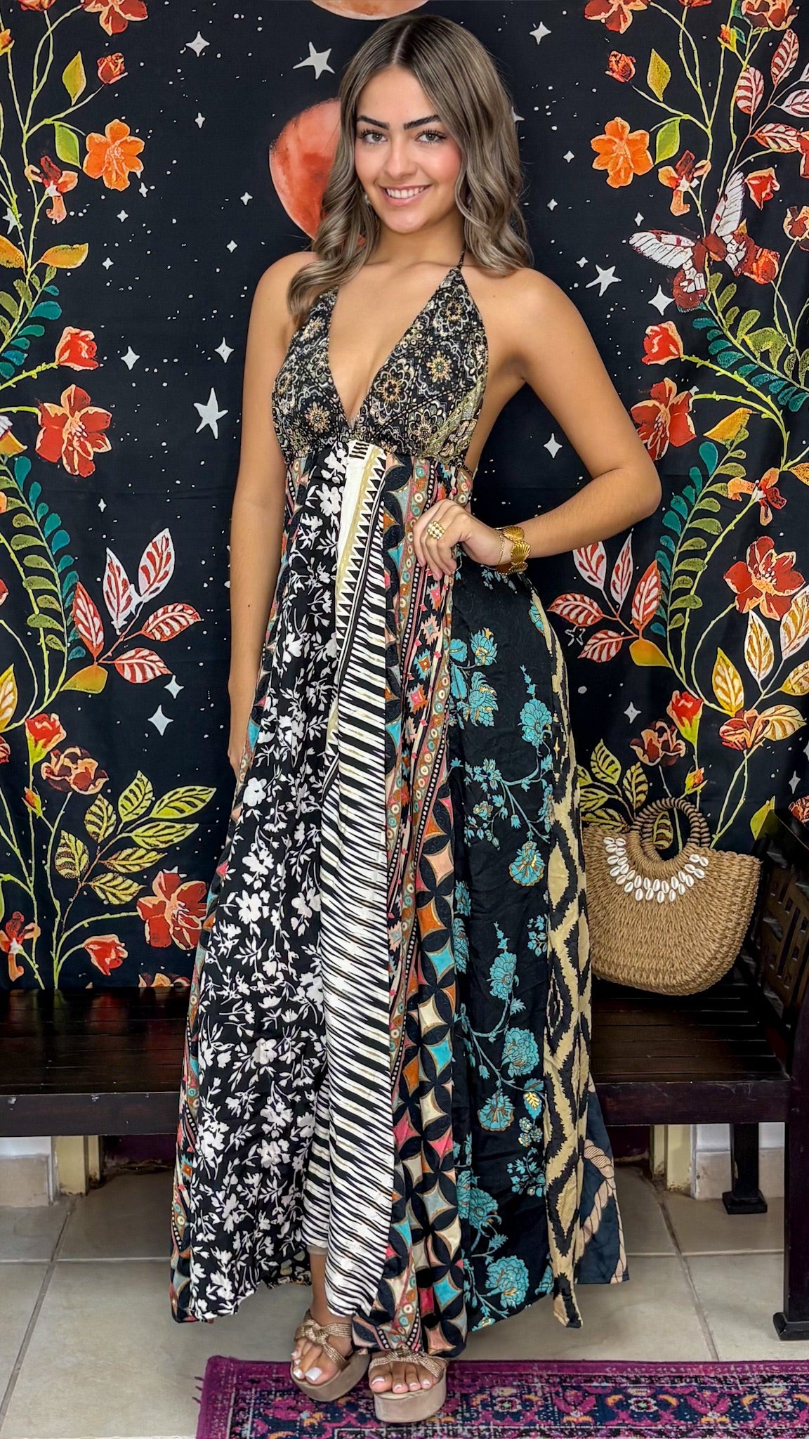 Boho Back Patchwork Dress
