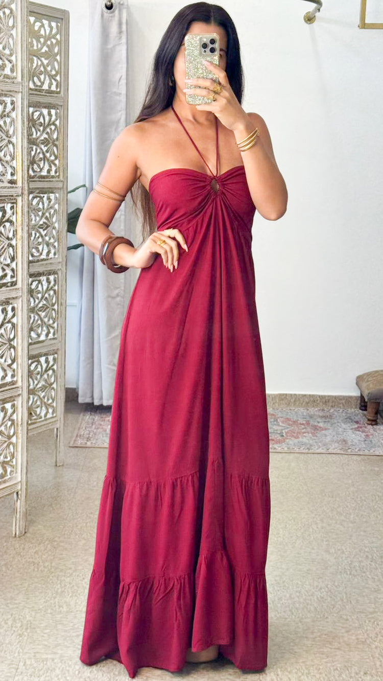 Damage Valeska Dress-Wine