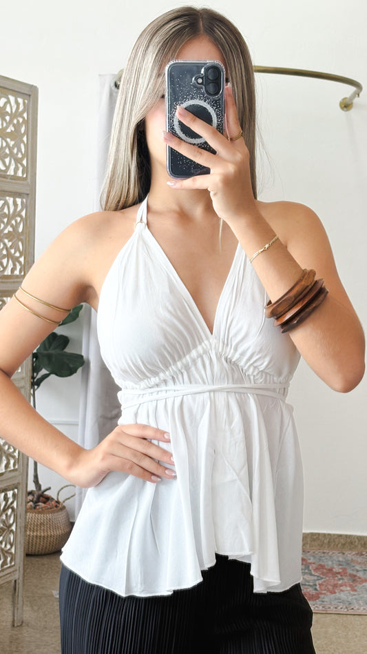 Bohemian Top- White