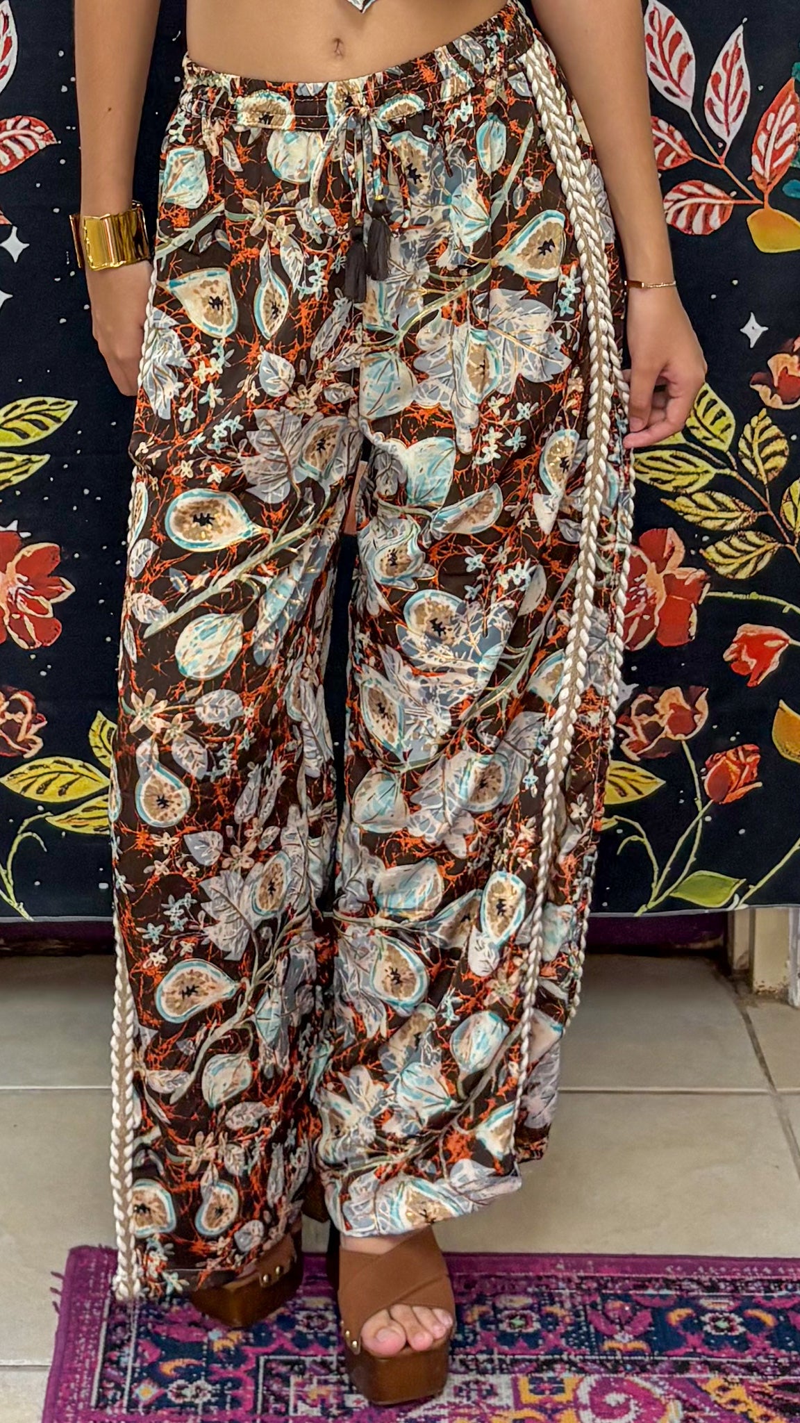 Boho Paisley Side-Slit Pants