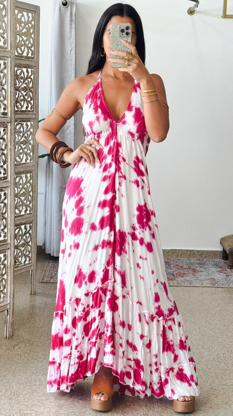 Bohemian Dress-Pink