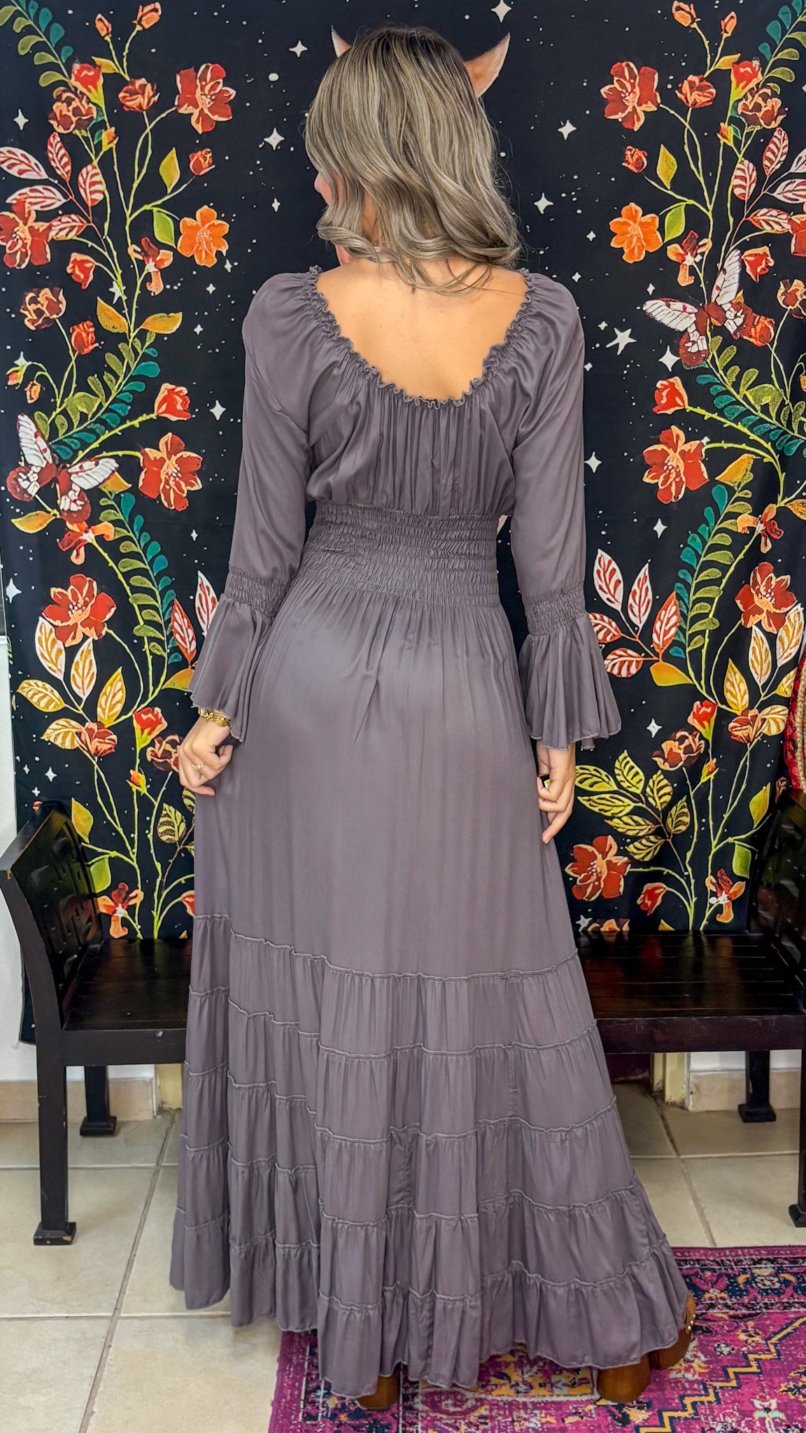 Lilith Maxi Dress-Gray