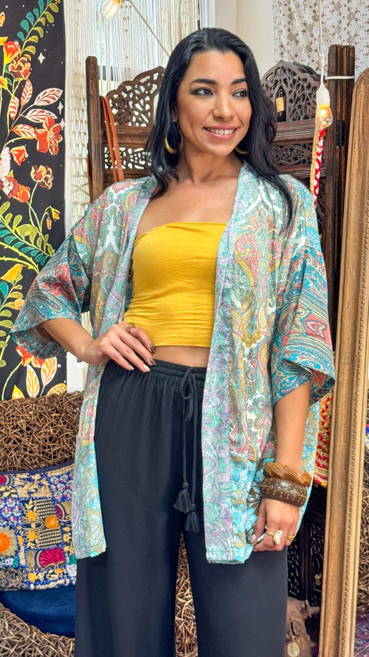 Boho Short Kimono