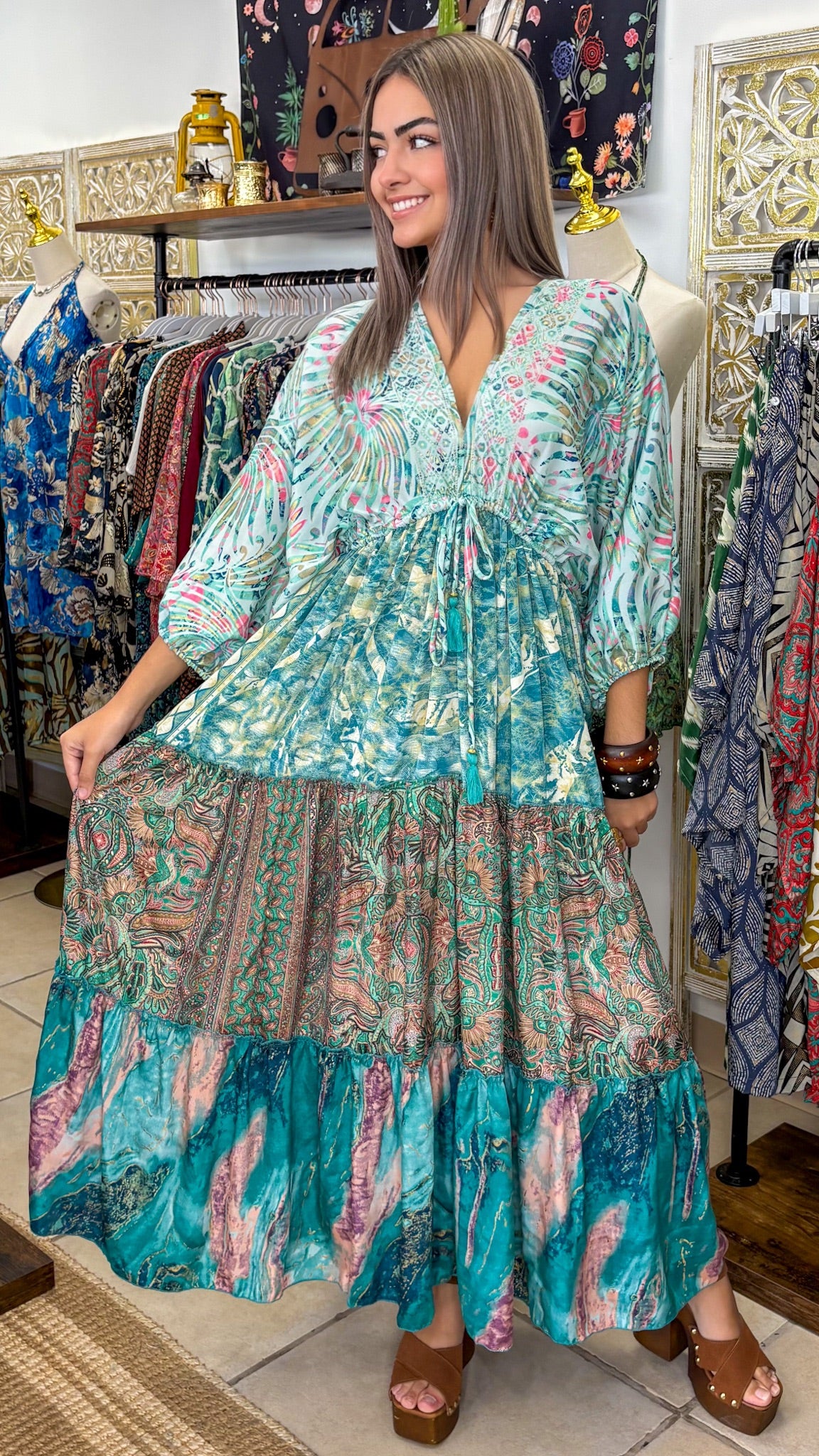 Nelly Patchwork Maxi Dress