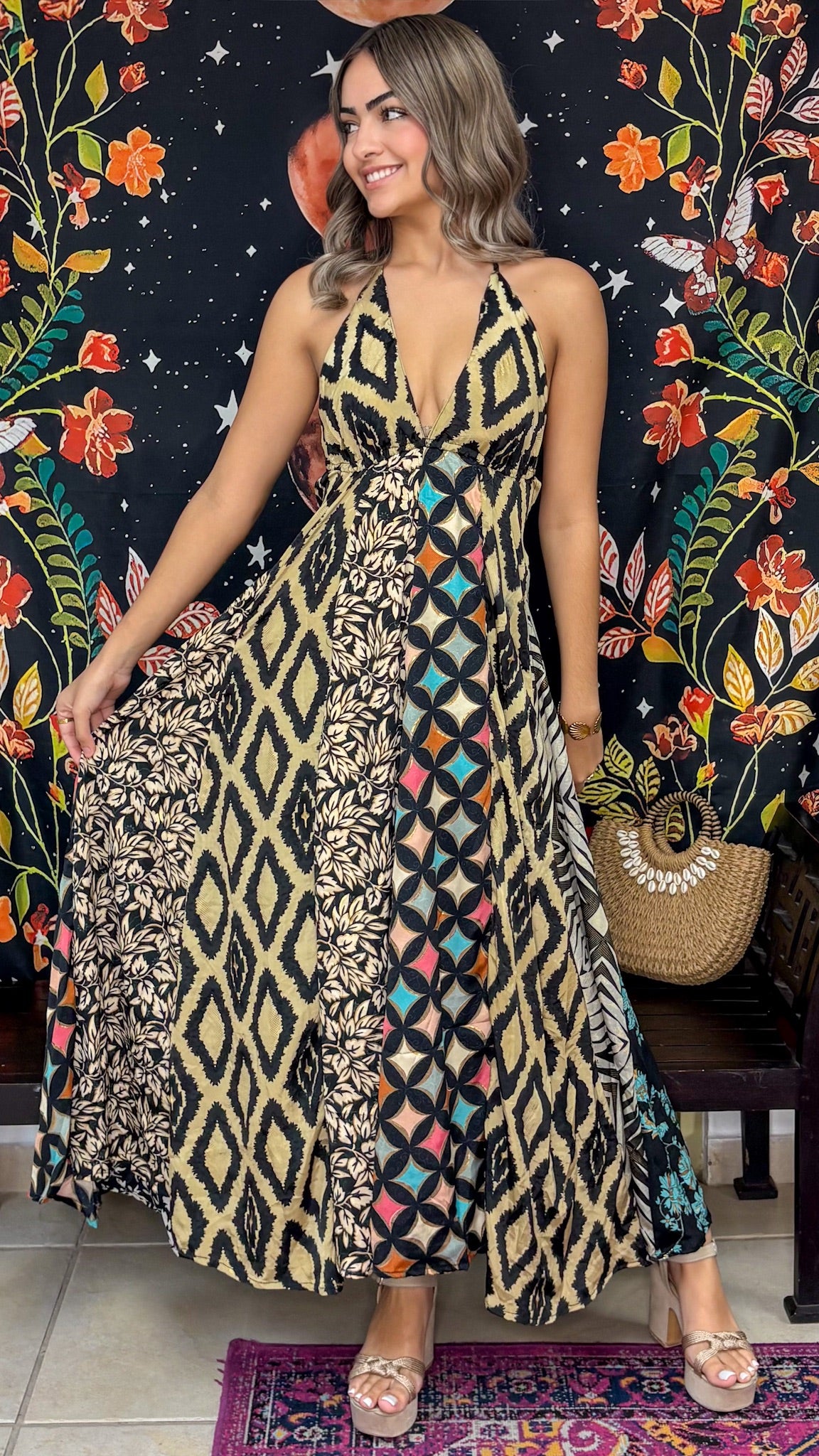 Boho Back Patchwork Dress