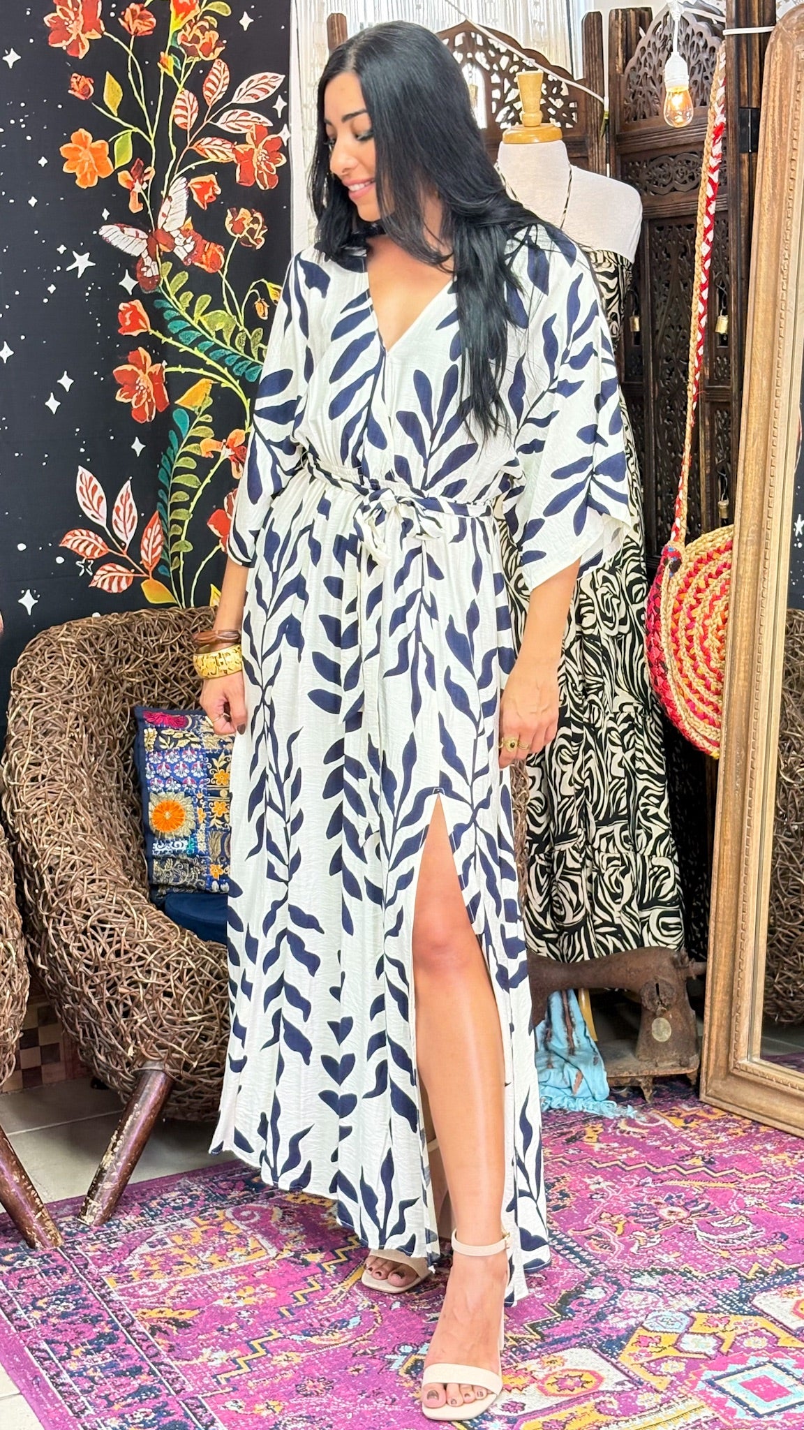 Damage Delilah Maxi Dress-Navy