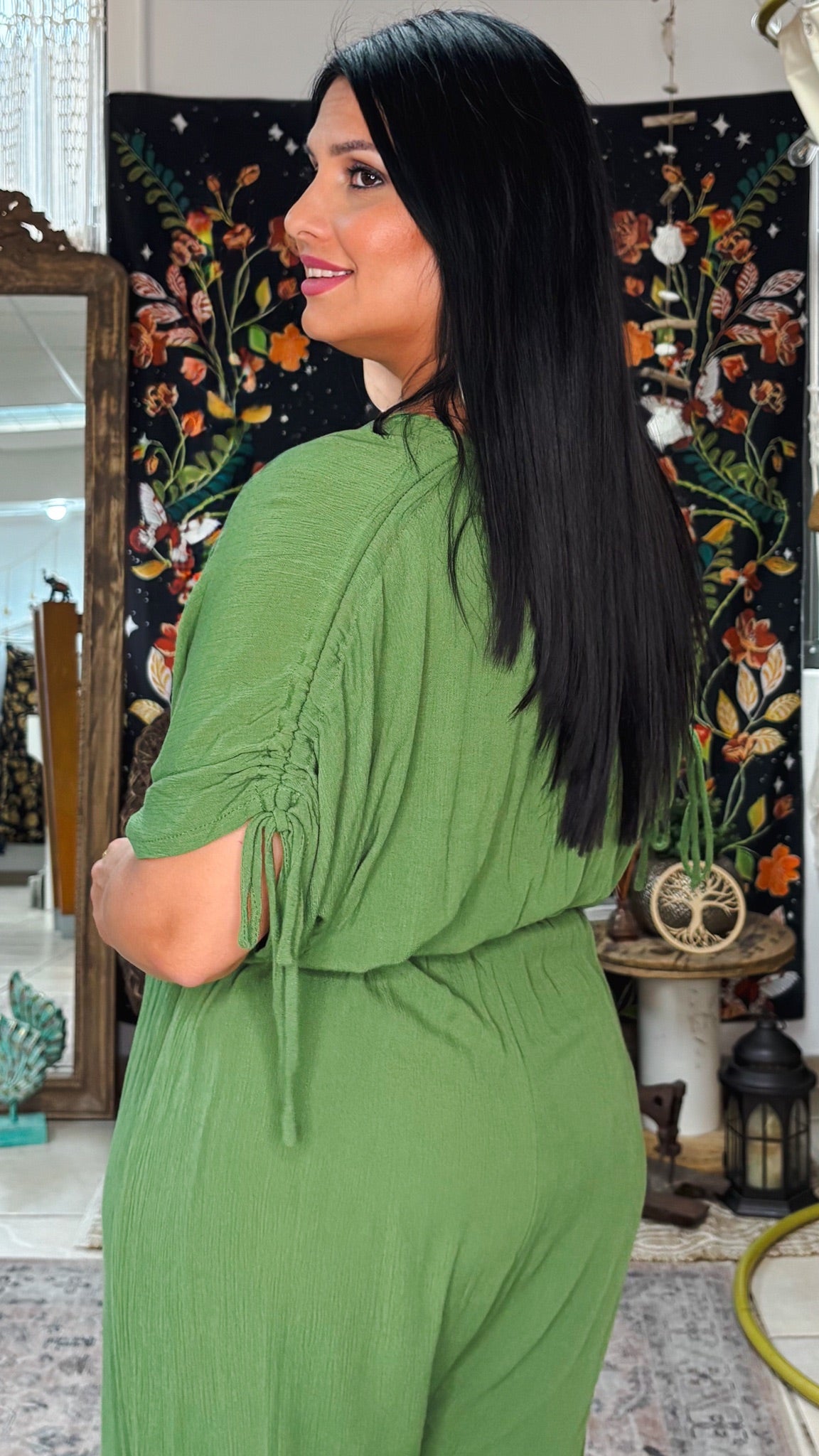 Boho Tide Jumpsuit-Green