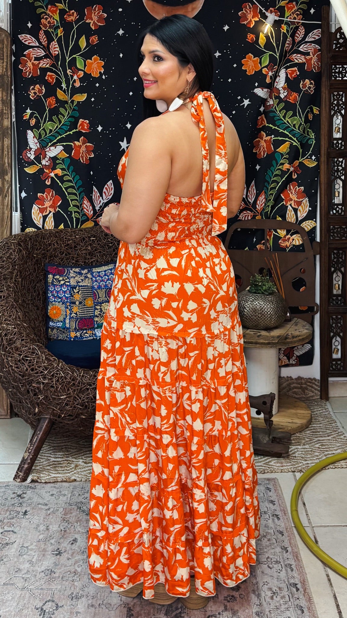 Adela Maxi Dress-Orange