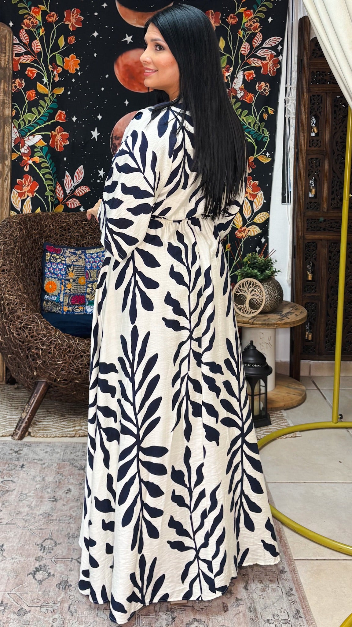 Delilah Maxi Dress-Navy