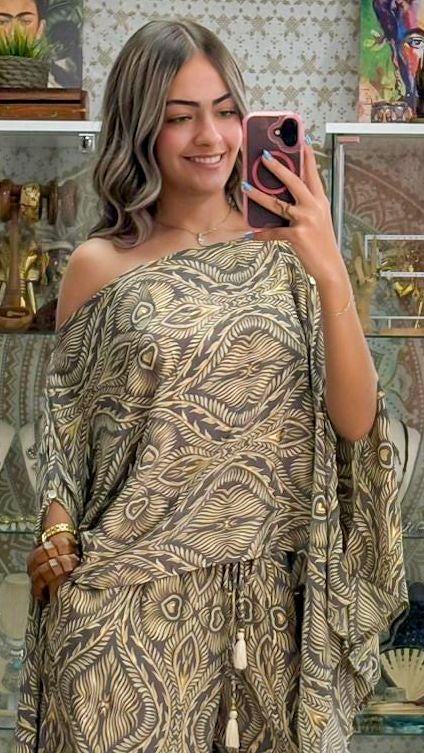 Poncho Top-Gray