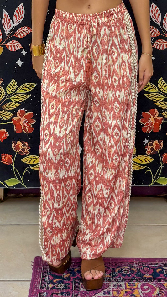 Boho Paisley Side-Slit Pants