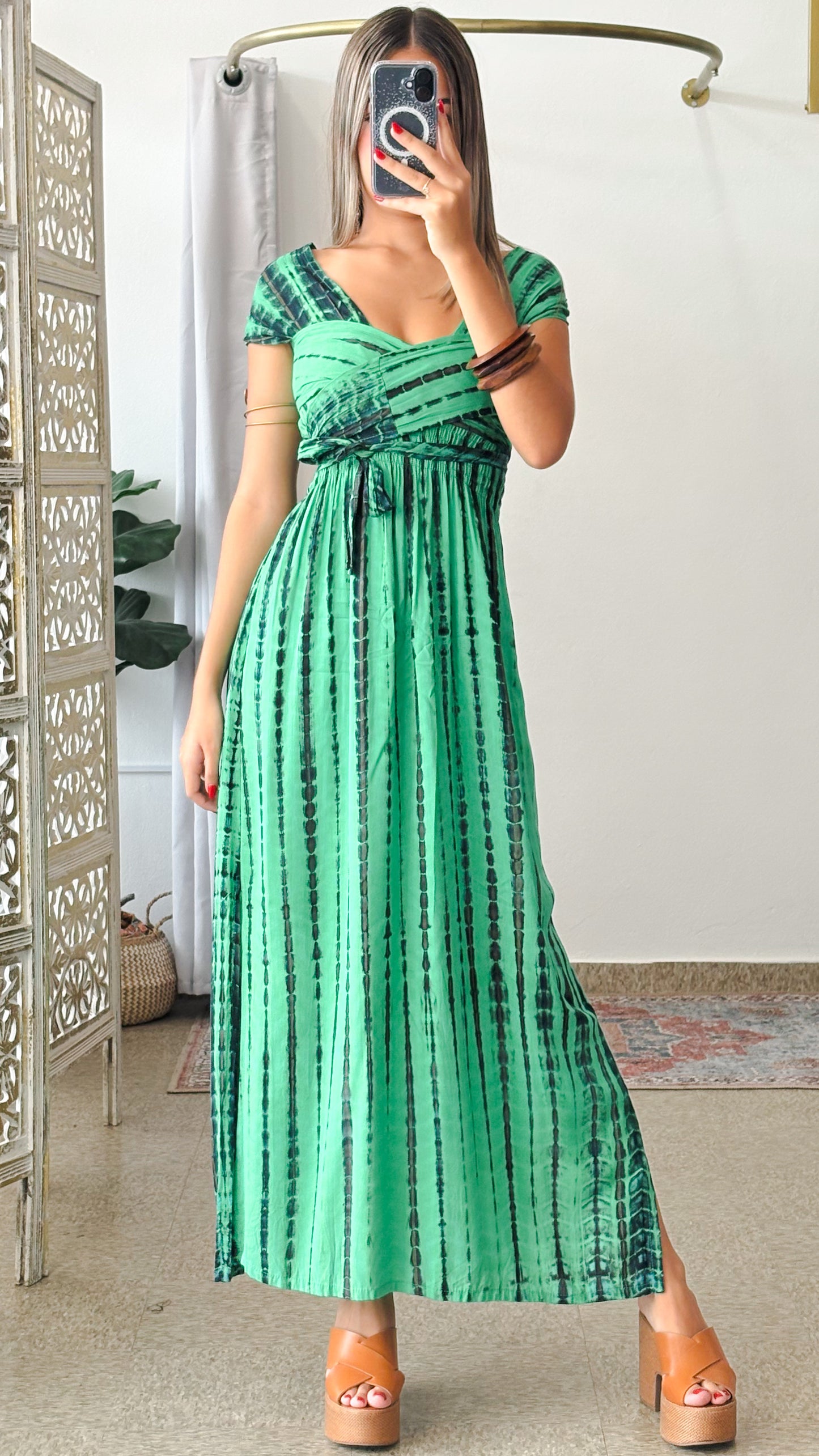 Convertible Maxi Dress-Green