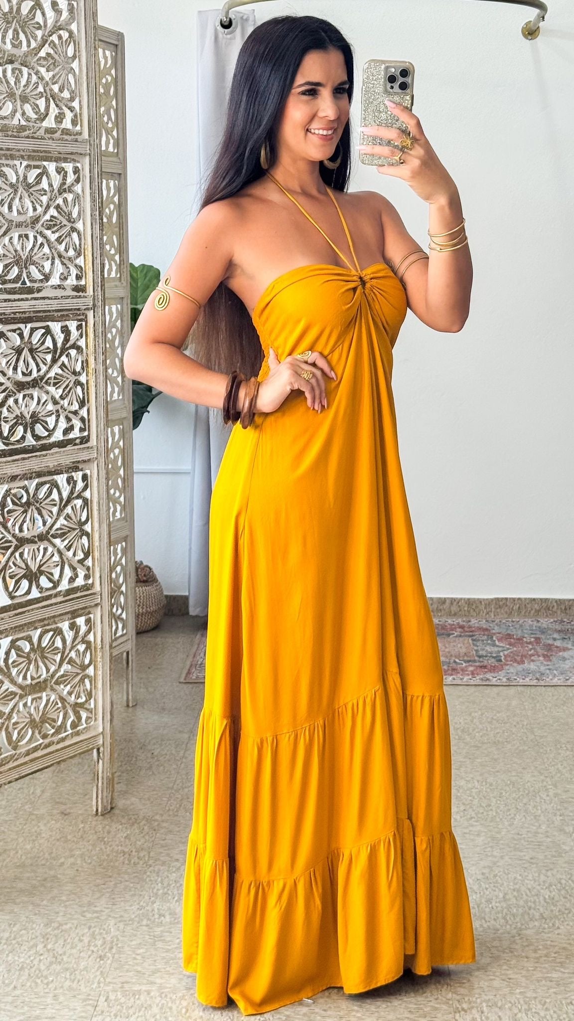 Valeska Dress-Gold