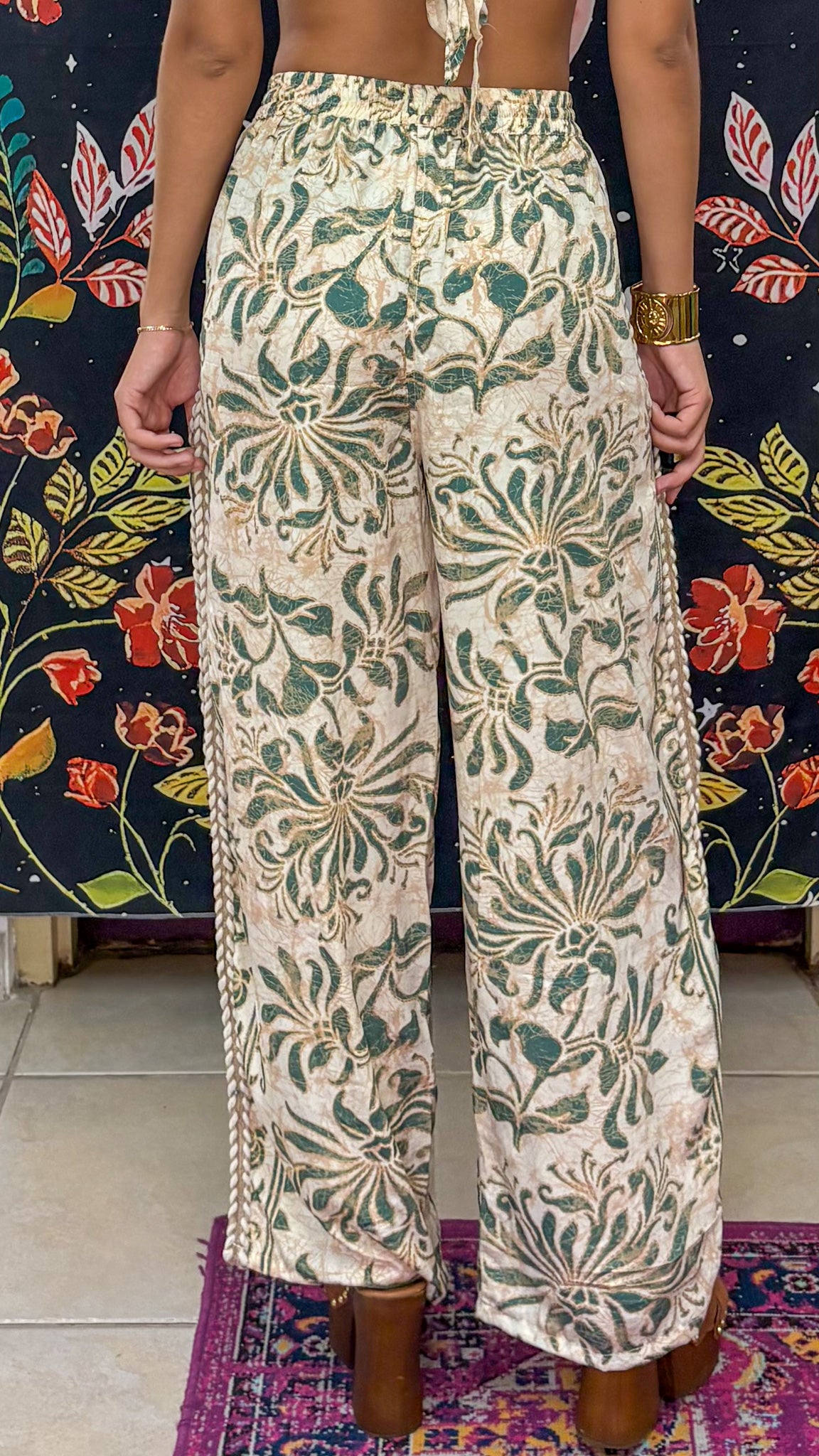 Boho Paisley Side-Slit Pants