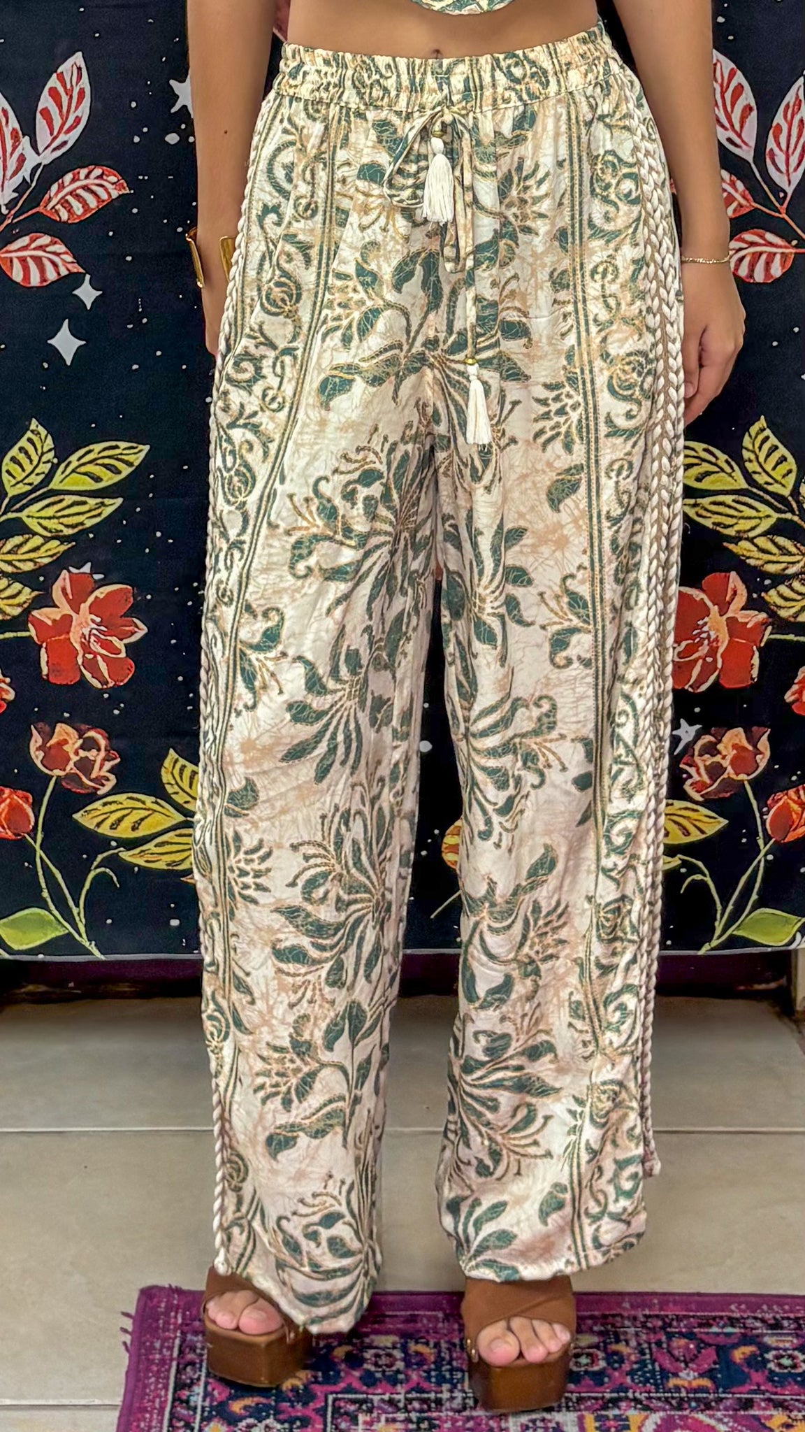 Boho Paisley Side-Slit Pants