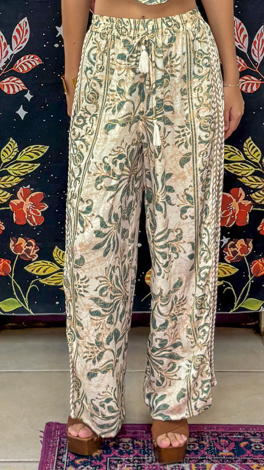 Boho Paisley Side-Slit Pants
