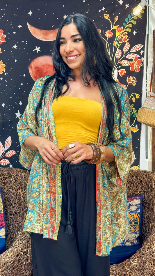 Boho Short Kimono