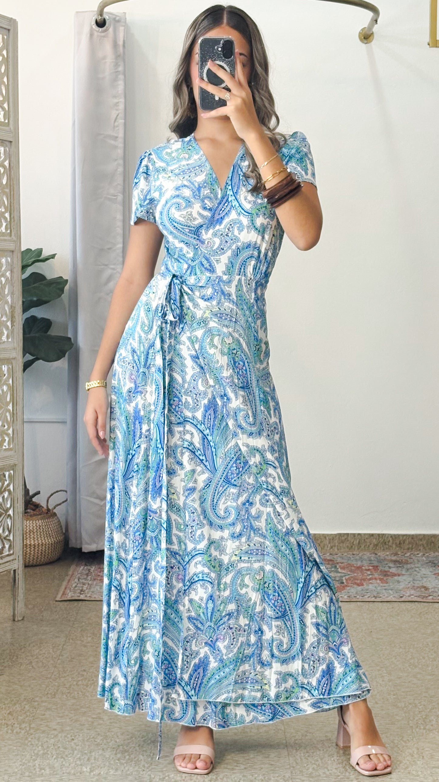Elowen Wrap-Around Dress-Skye Blue