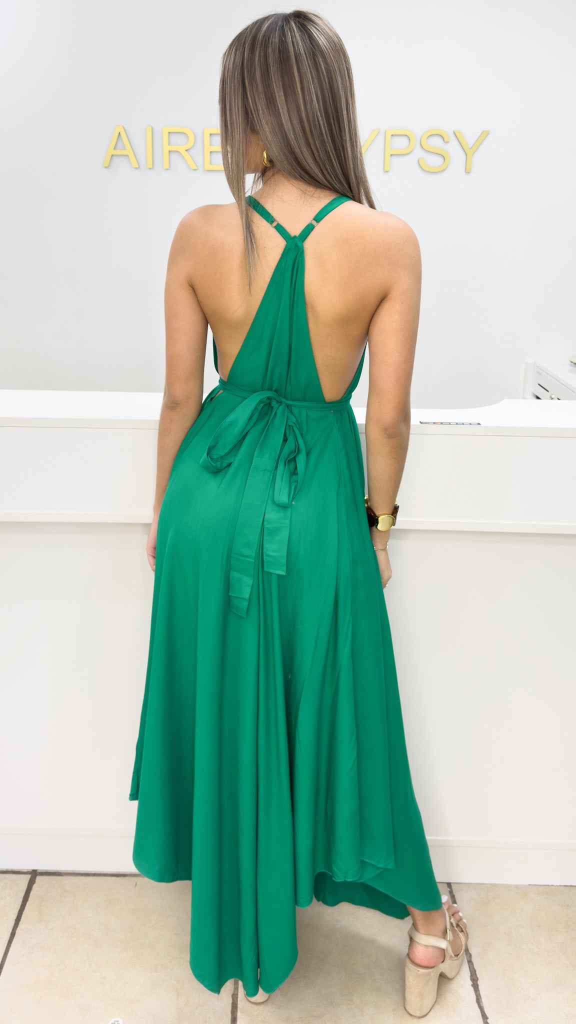 Damage Beach Love Maxi Dress-Green