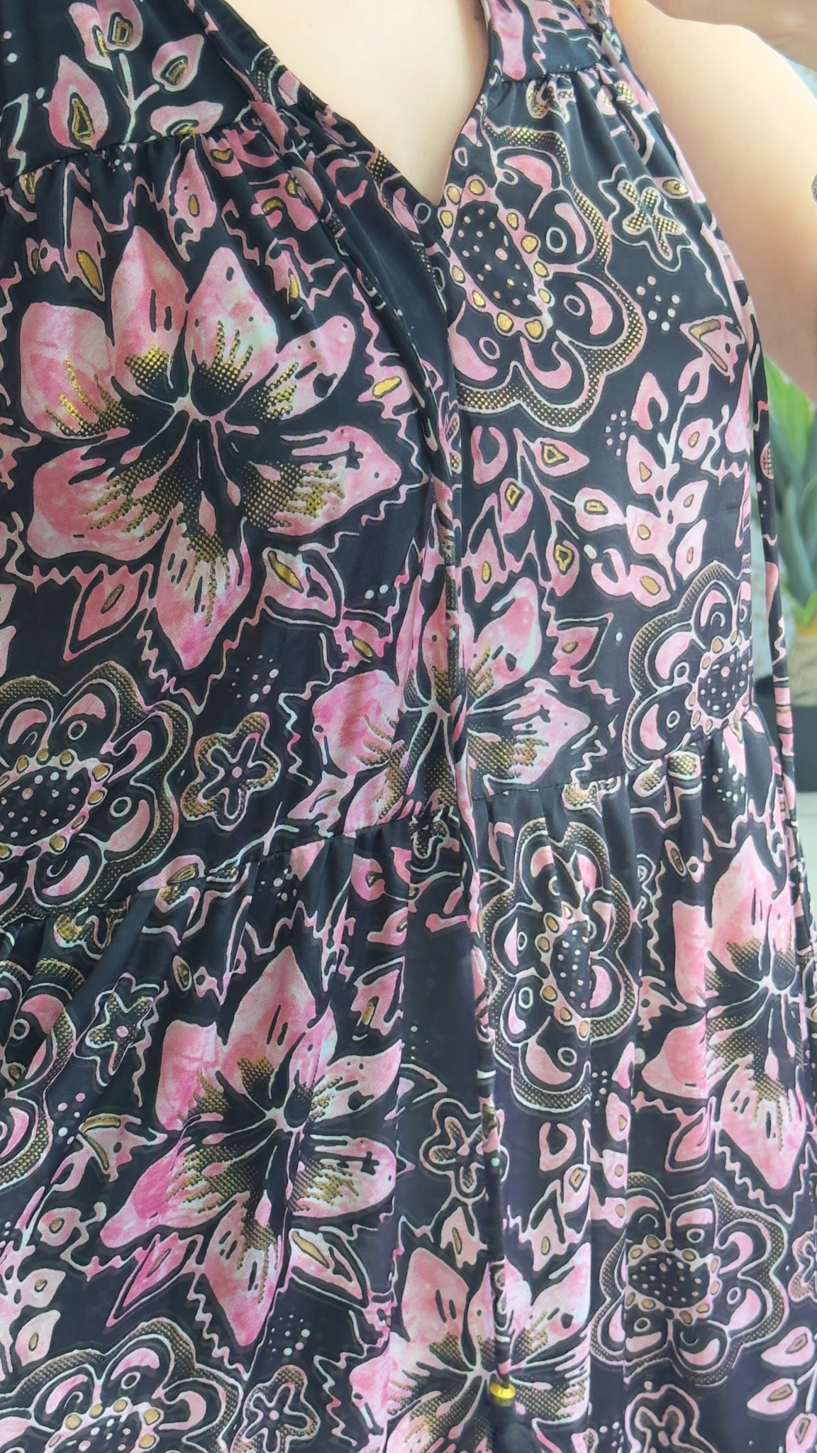 Ruffle Neck Maxi Dress