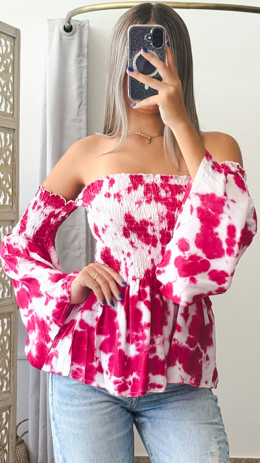 Tropical Vibes Top- Fucsia