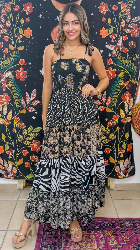 Bella Patchwork Maxi Dress