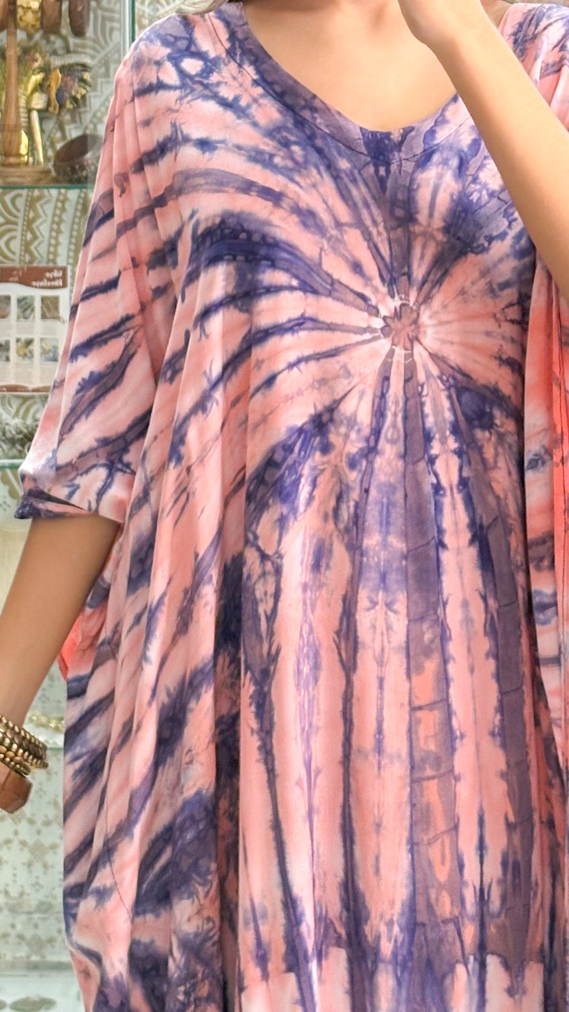 Noa Kaftan Dress-Pink