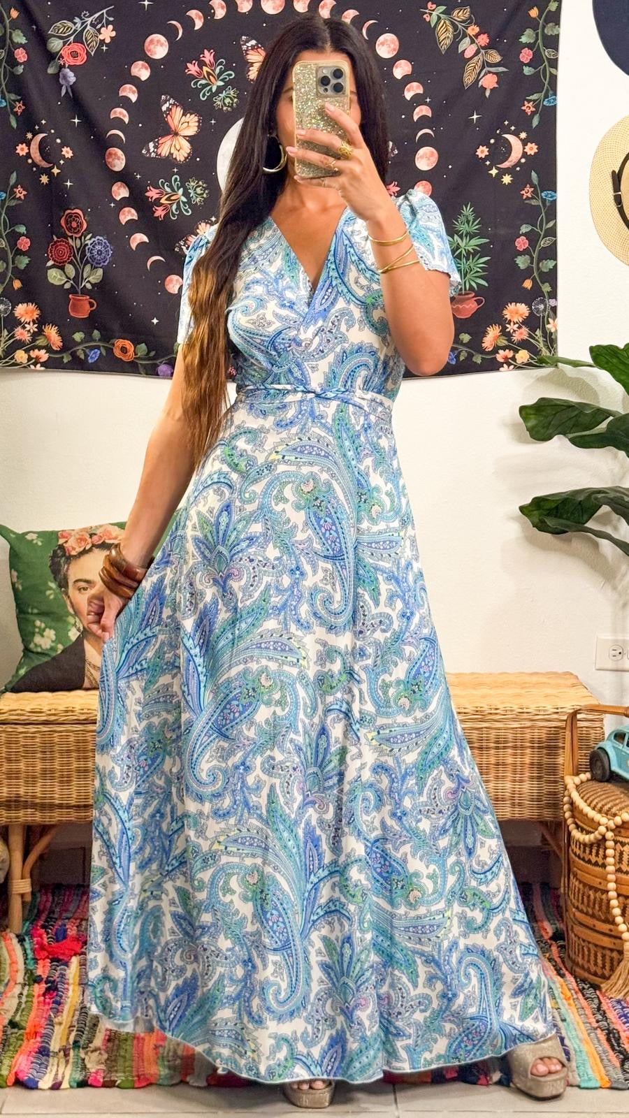 Elowen Wrap-Around Dress-Skye Blue