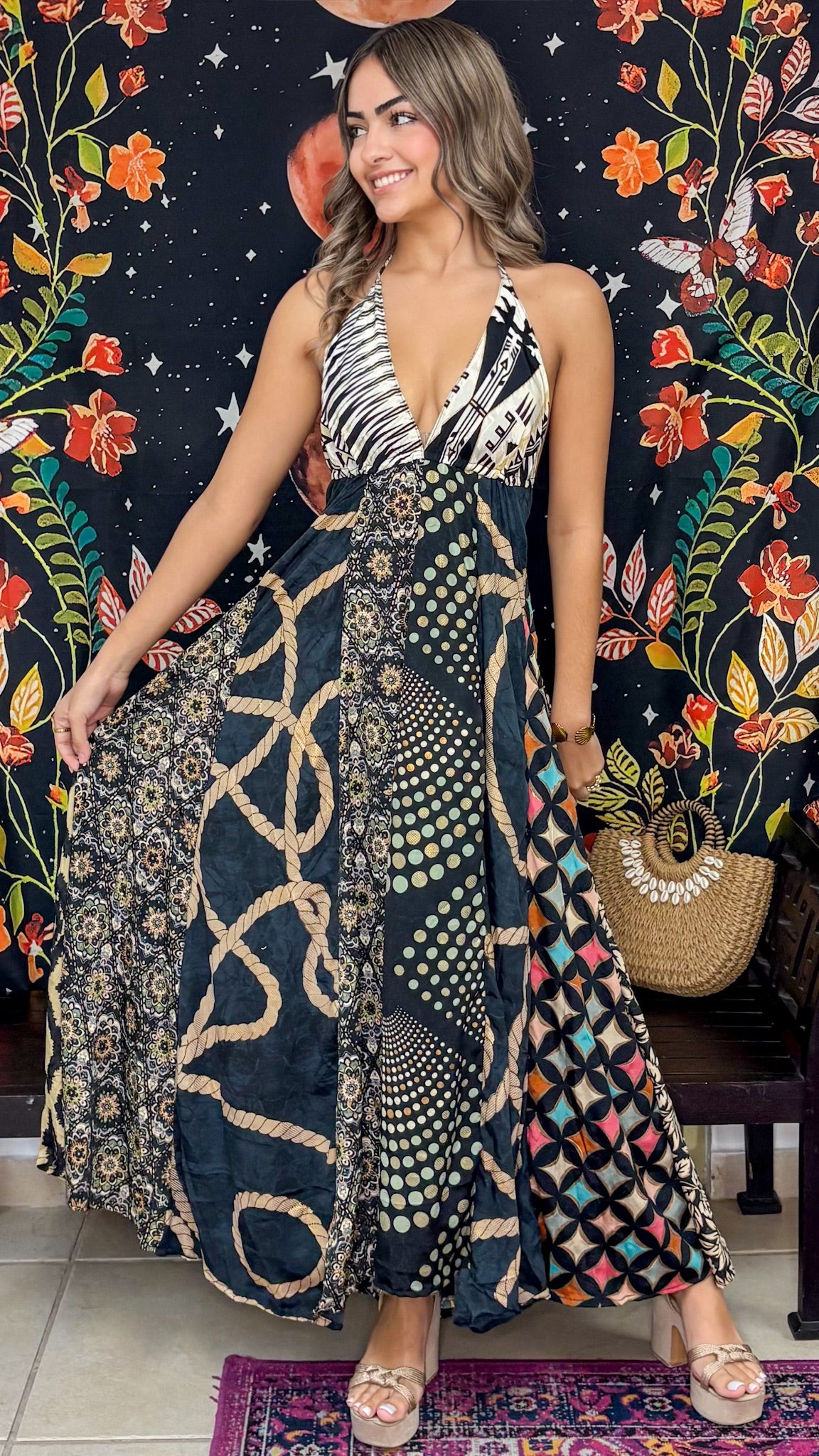 Boho Back Patchwork Dress
