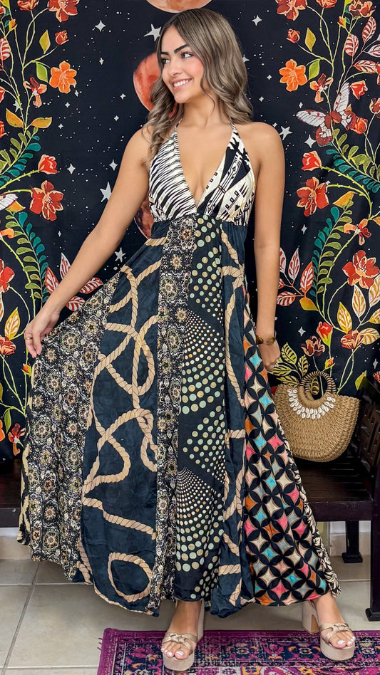 Boho Back Patchwork Dress