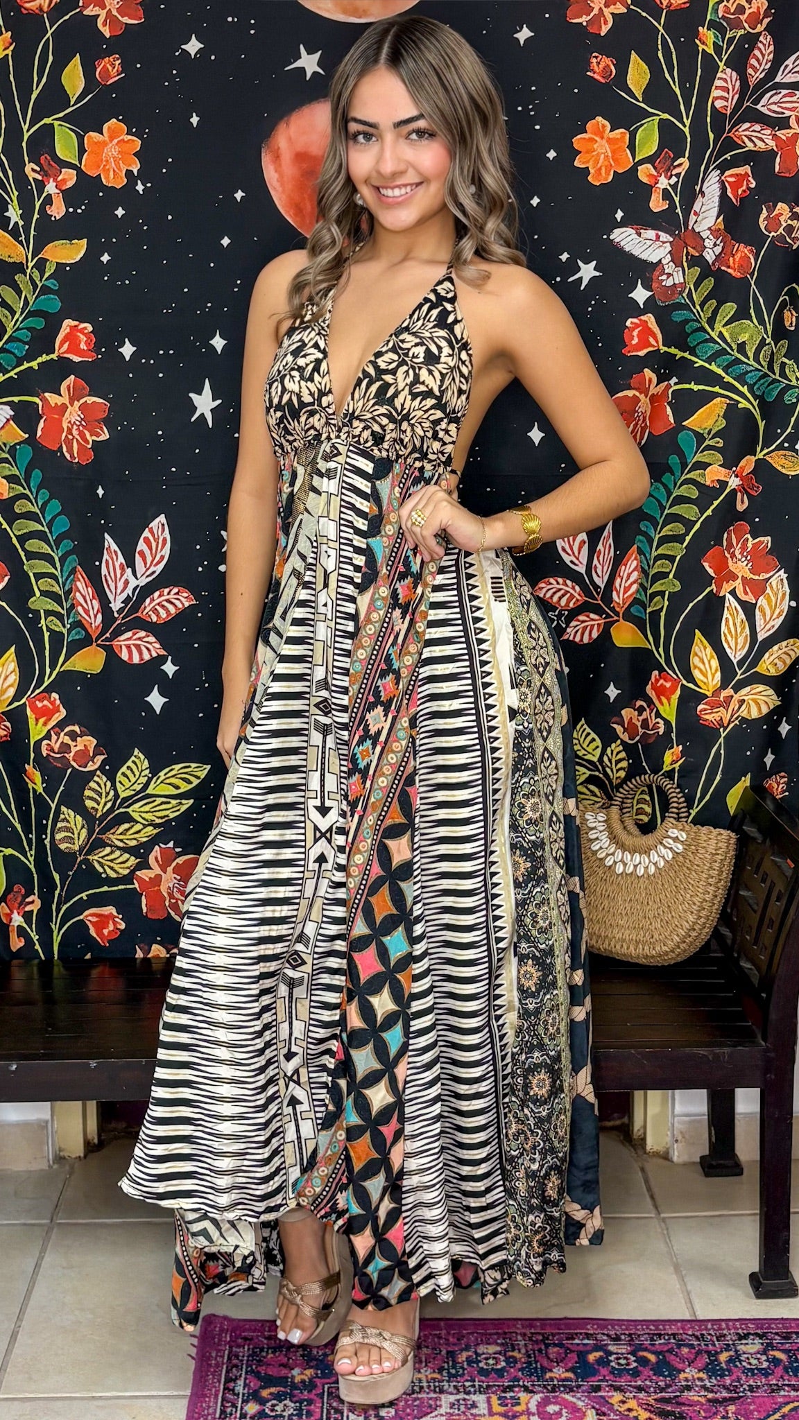Boho Back Patchwork Dress