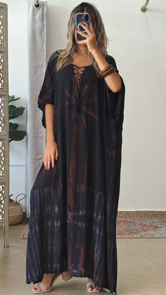 Zafiro Kaftan Dress-Black