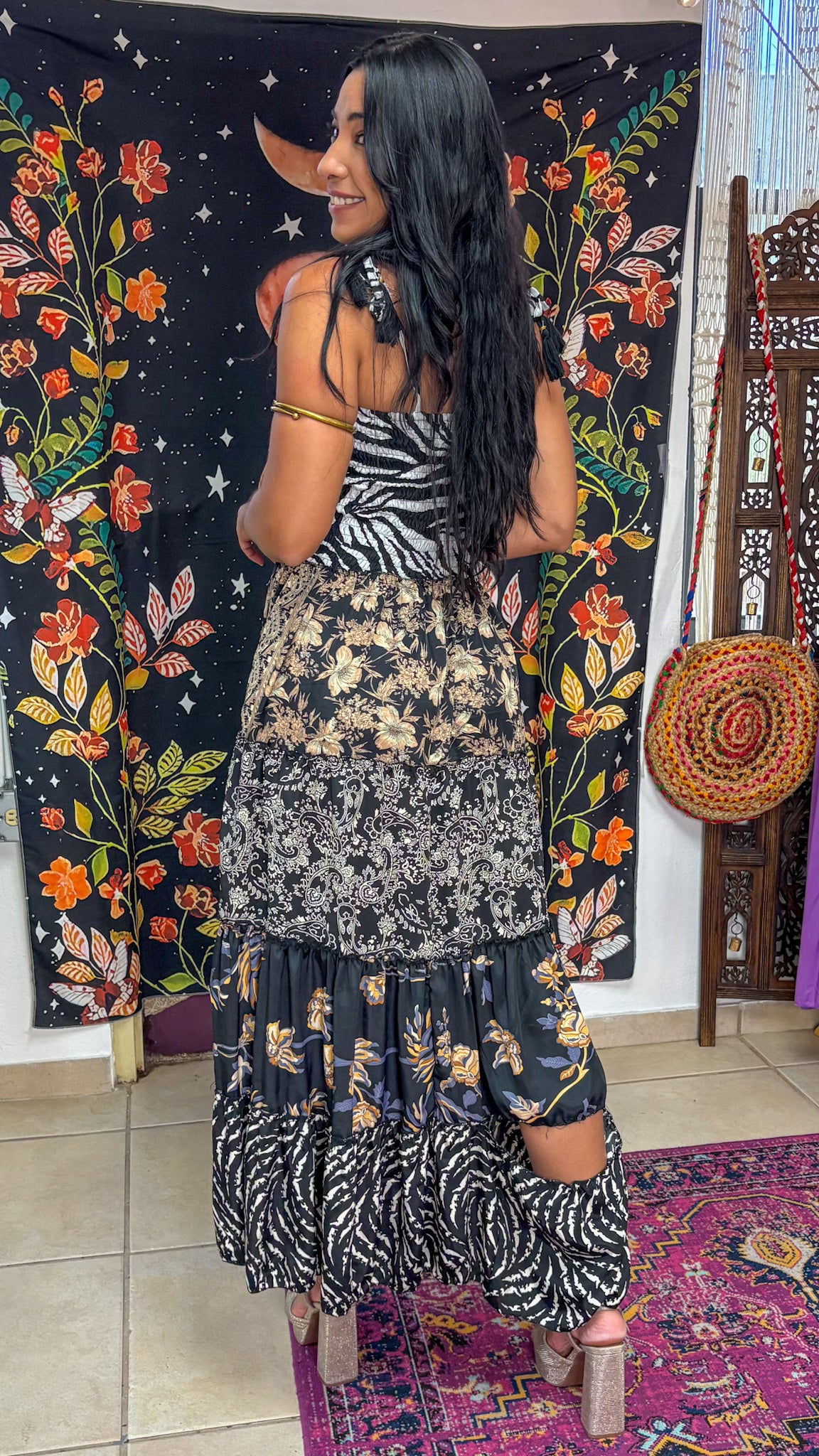 Damage Bella Patchwork Maxi Dress
